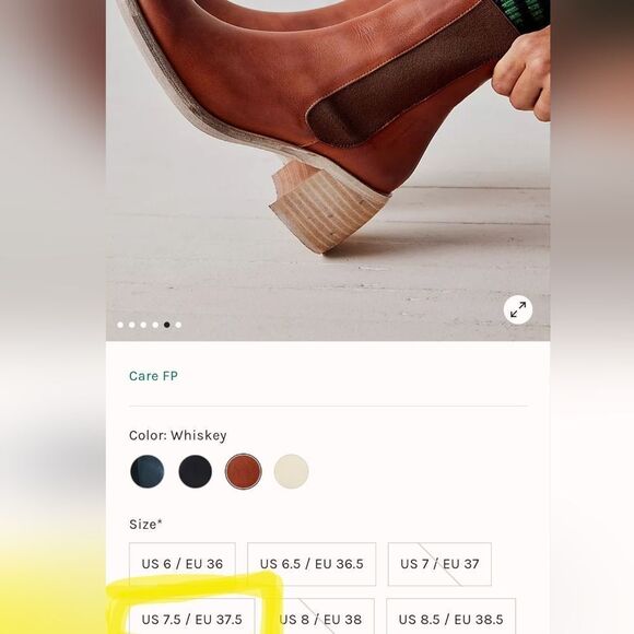 Free People Collection Essential Chelsea Boots Whiskey Brown Leather Size 7.5 - Picture 12 of 12